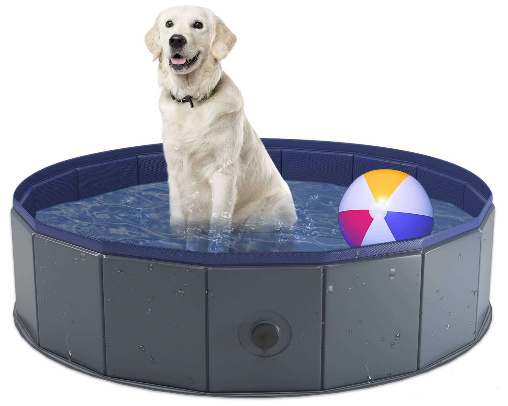 680c94004001c29c9e5d1cc1b48b79015e5469fe66d0fcaceeebdf7d8204a72d.jpg Niubya Foldable Dog Pool, Collapsible Hard Plastic Dog Swimming Pool, Portable Bath Tub for Pets Dogs and Cats, Pet Wading Pool for Indoor and Outdoor - Image 1