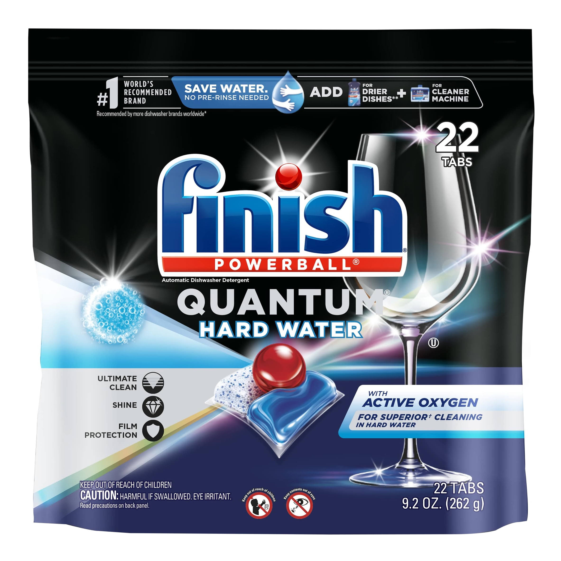 681fb439715cc91d0a2e1c76b535e92d80959c4d219b1638c9e5e22f8e0a0fe4.jpg Finish Powerball Dishwasher Detergent, Quantum, Hard Water, Automatic - 22 tabs, 9.2 oz - Image 1