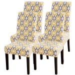 SearchI Dining Room Chair Covers Set of 4, Stretch Parsons Chair Slipcovers Super Fit Spandex Removable Washable Kitchen Chair Protector Cover for