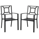 AECOJOY Metal Dining Chairs, Outdoor Patio Dining Chairs with Armrest