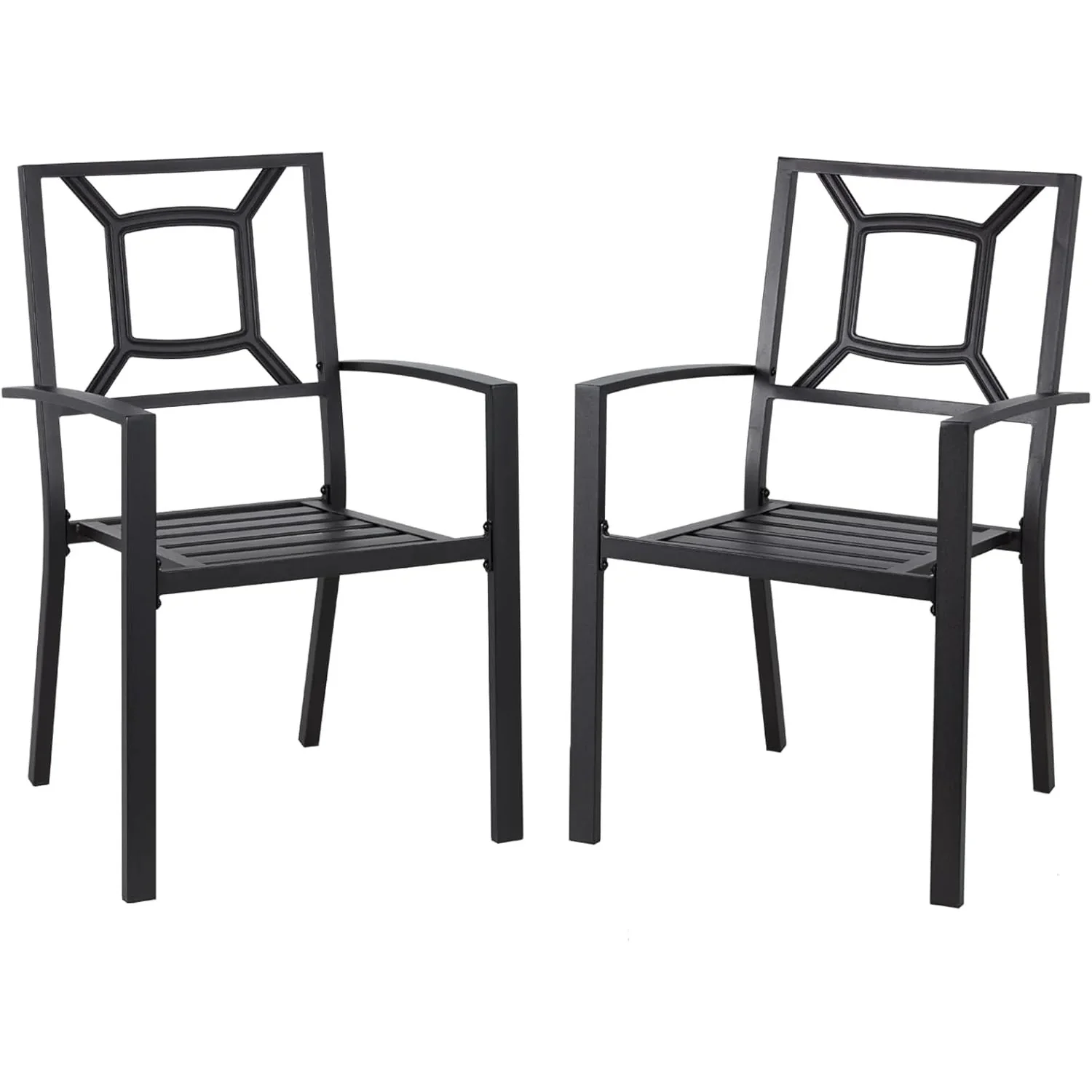683e0c73734ab3db79bd526ec952f47eb8016bb58ec1f79b42d7a7ac2b1708cd.webp AECOJOY Metal Dining Chairs, Outdoor Patio Dining Chairs with Armrest - Image 1