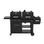Oakford 1150 3-Burner Plus Offset Smoker Charcoal and Propane Combo Grill in Black