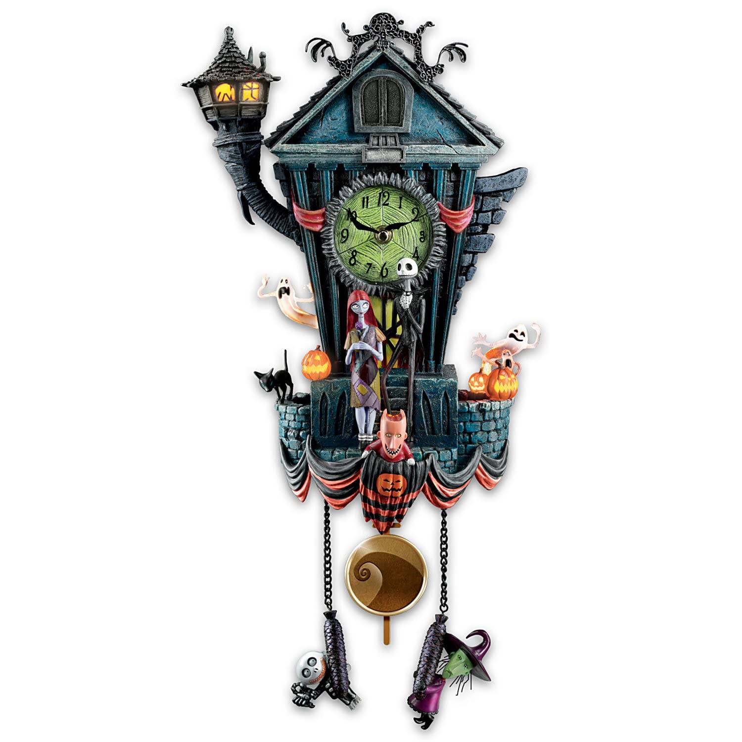 68963a0d052bec181e03c30d6d57af953ddb746eaddf660eb965568369b1fe24.jpg The Bradford Cuckoo Clock: Tim Burton's The Nightmare Before Christmas Wall Clock - Image 1