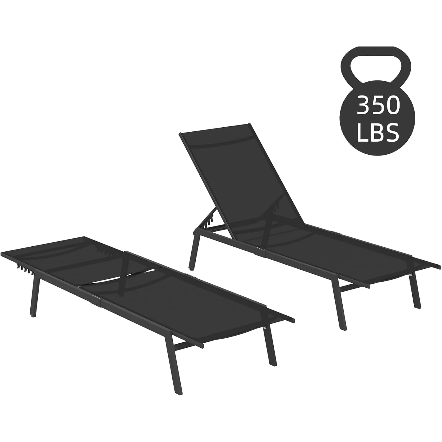 690348e5ec43bcb293231165fde45dc4adfebf7ba1544576869b08e101ee87b2.webp AECOJOY Patio Lounge Chairs for Outside, Outdoor Chaise Lounge with Wheels, Black, 2PCS - Image 1
