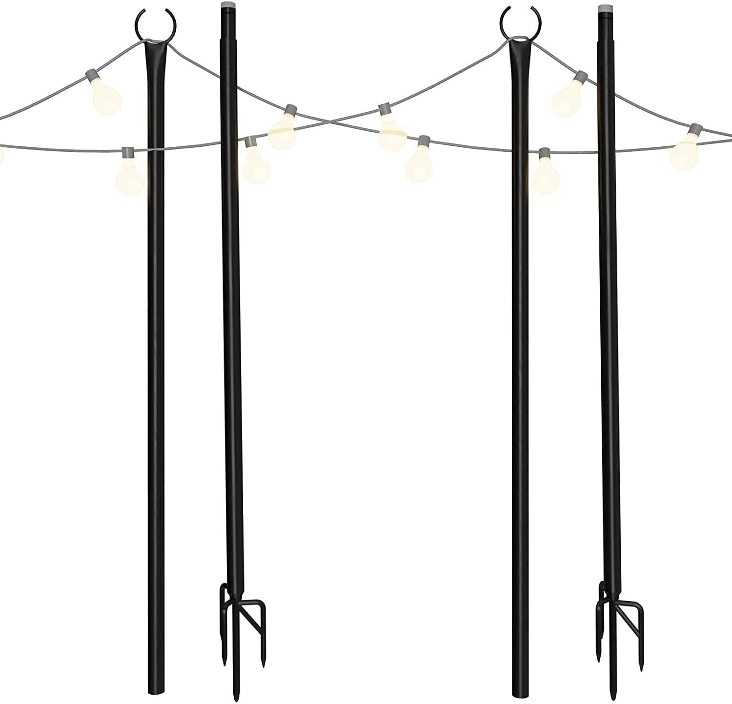 69054ac2d0a108e1753c17e5cf01c8aa6935a4a00c38285e64662ce9815764ba.jpg Holiday Styling String Light Pole - Outdoor Metal Poles with Hooks for - Image 1
