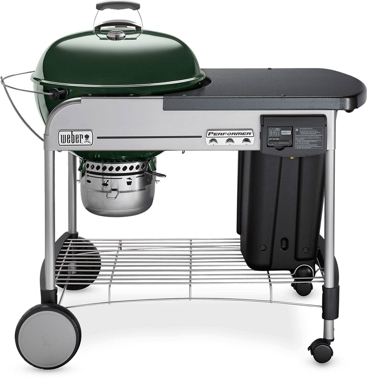 69056f6aa4eccfa675b8293ce4da694f7f17f4573e2e35d3a462a82e8e9554ad.jpg Weber 22 in. Performer Deluxe Charcoal Grill Green - Image 1