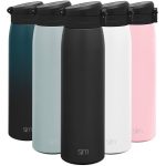 Simple Modern Kona Thermos Insulated Travel Mug with Flip Lid -Stainless Steel Coffee Cup Tumbler, 24oz, Midnight Black