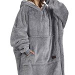 Catalonia Oversized Hoodie Blanket Sweatshirt, Comfortable Sherpa Giant Pullover with Large Front Pocket for Adults Men Women Teenagers Wife