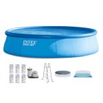 Intex 18' x 48" Inflatable Easy Set Above Ground Pool Set + Filter Cartridge (6)