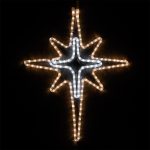 Wintergreen Lighting 28 in. 149-Light LED Warm and Cool White Hanging Bethlehem Star with Cross