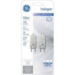 GE Halogen 50-Watt T4 Light Bulbs, G8 2 Pin Base, 1-Year Life, 2pk