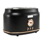 Haden Dorset 2-Slice Wide Slot Stainless Steel Toaster, Black / Copper