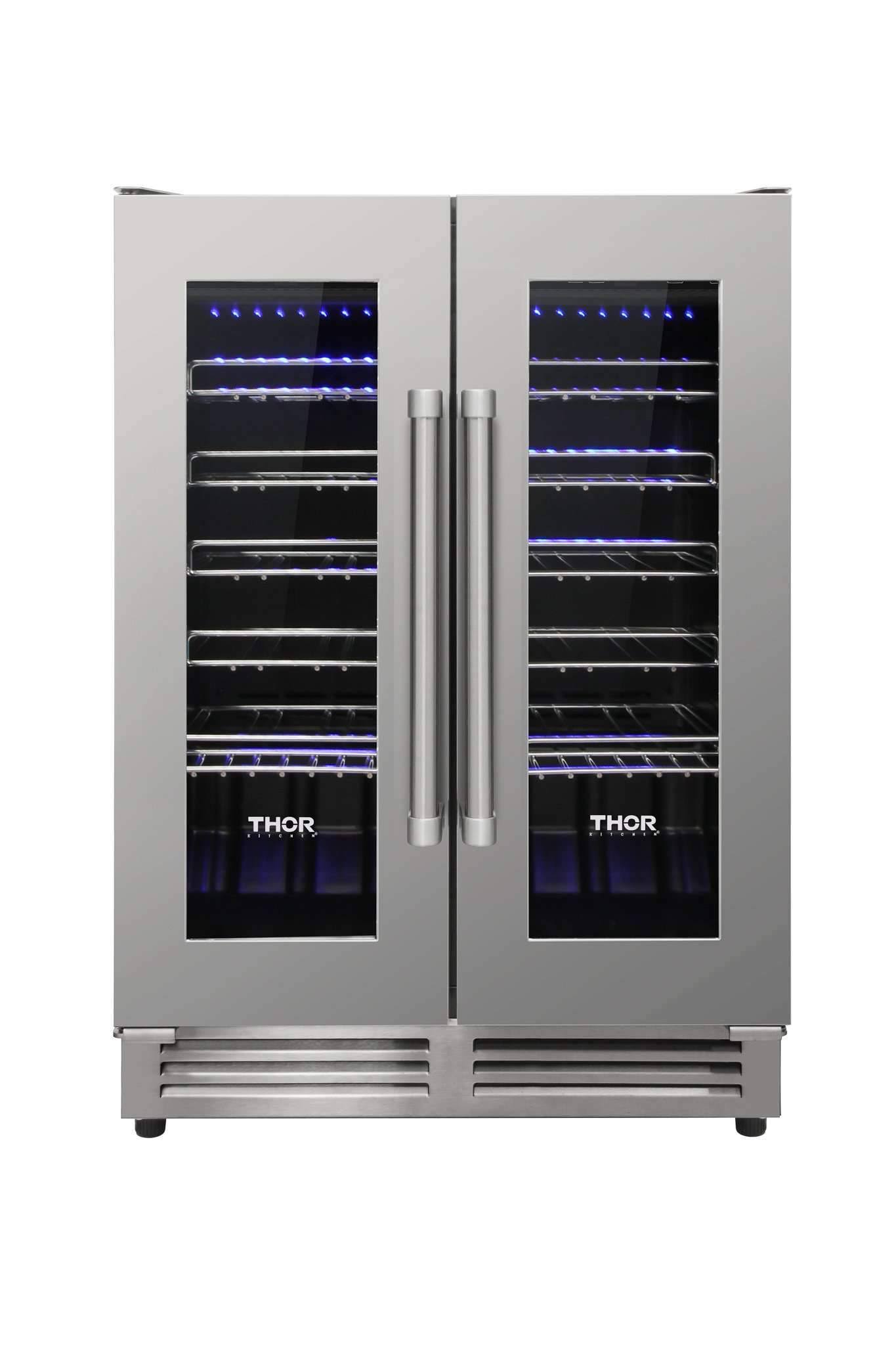 69d838ad682986dc968589d7f67f4b216f754b1756022d75f605b19246909dd0.jpg Thor Kitchen 24 in. 42 Bottle Dual Zone Wine Cooler - TWC2402 - Image 1