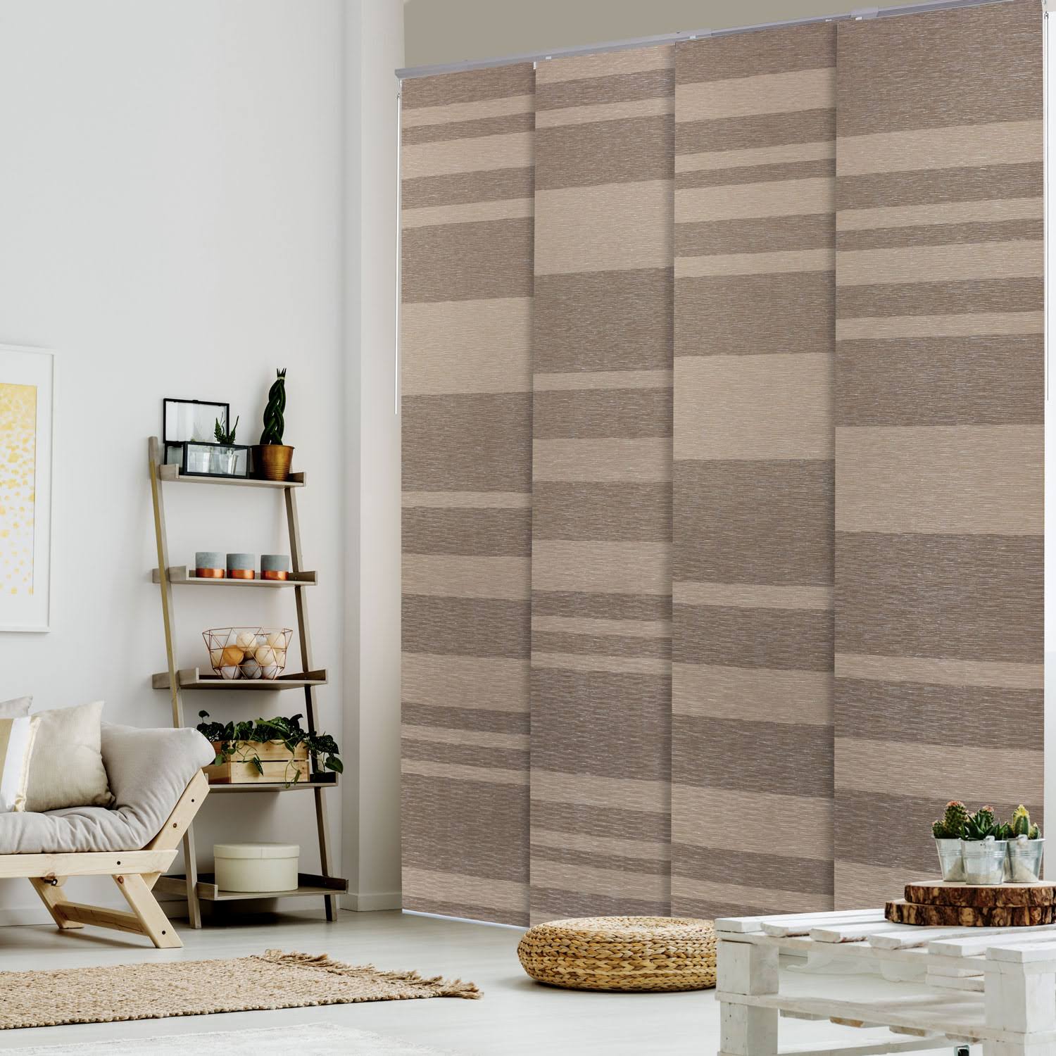 69e53a271546ade93a1dfaf2db0e44dda4833519e5fbfb341942d9c998cefba6.jpg Wood | Deluxe Adjustable Sliding Panels | Blackout | GoDear - Image 1
