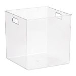 iDesign Linus Cube Bin with Handles - Clear - L (Large)