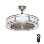 Home Decorators Brette II 23 in. LED Indoor/Outdoor Brushed Nickel Ceiling Fan