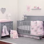 NoJo Dreamer Elephant 8-Piece Crib Bedding Set in Pink/Grey
