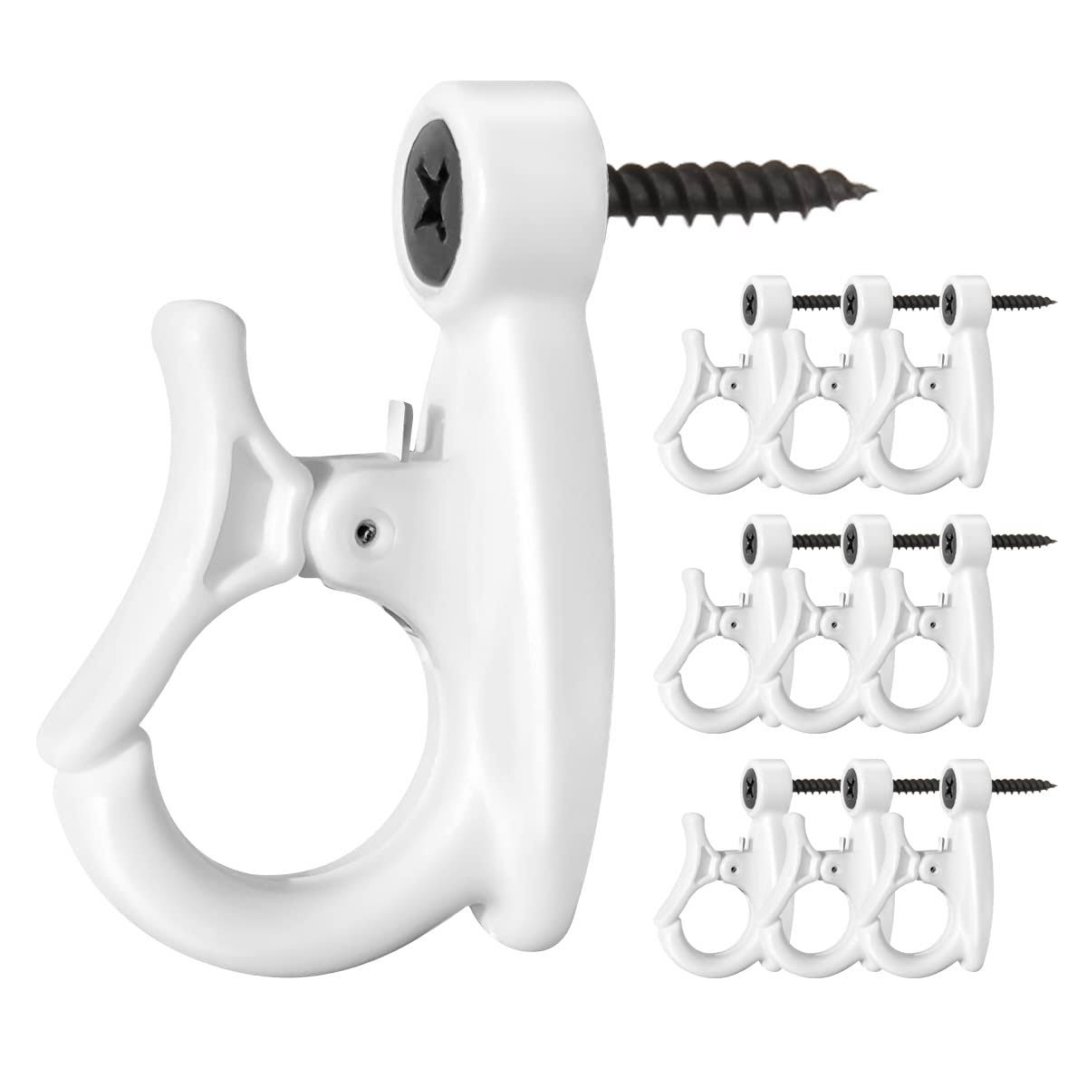 6ab8c1d9ca846ce5c5e605eb275f69b343e9a68b12357d9f5db9ec12bcc520d7.jpg GEZIDEA Light Hanger Hooks,String Light Hooks,Screw-in Hooks for Hanging String Lights and Wire,Plants,Wind Chimes,White,20 Pack - Image 1
