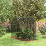 Outsunny 4' x 8' Plant Protection Tent Crop Cage with Zippered Door for Plants, Herbs, Fruits, Black