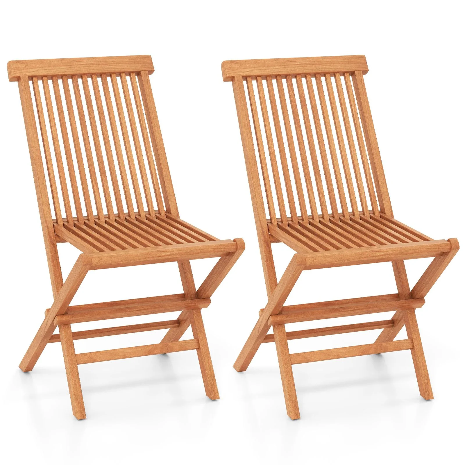 6af1ac8574b2fb08a0e49c773ecf4410117a42a101ce75e88aee516eae9bc431.webp Tangkula Outdoor Folding Chairs with High Back and Slatted Seat - Image 1