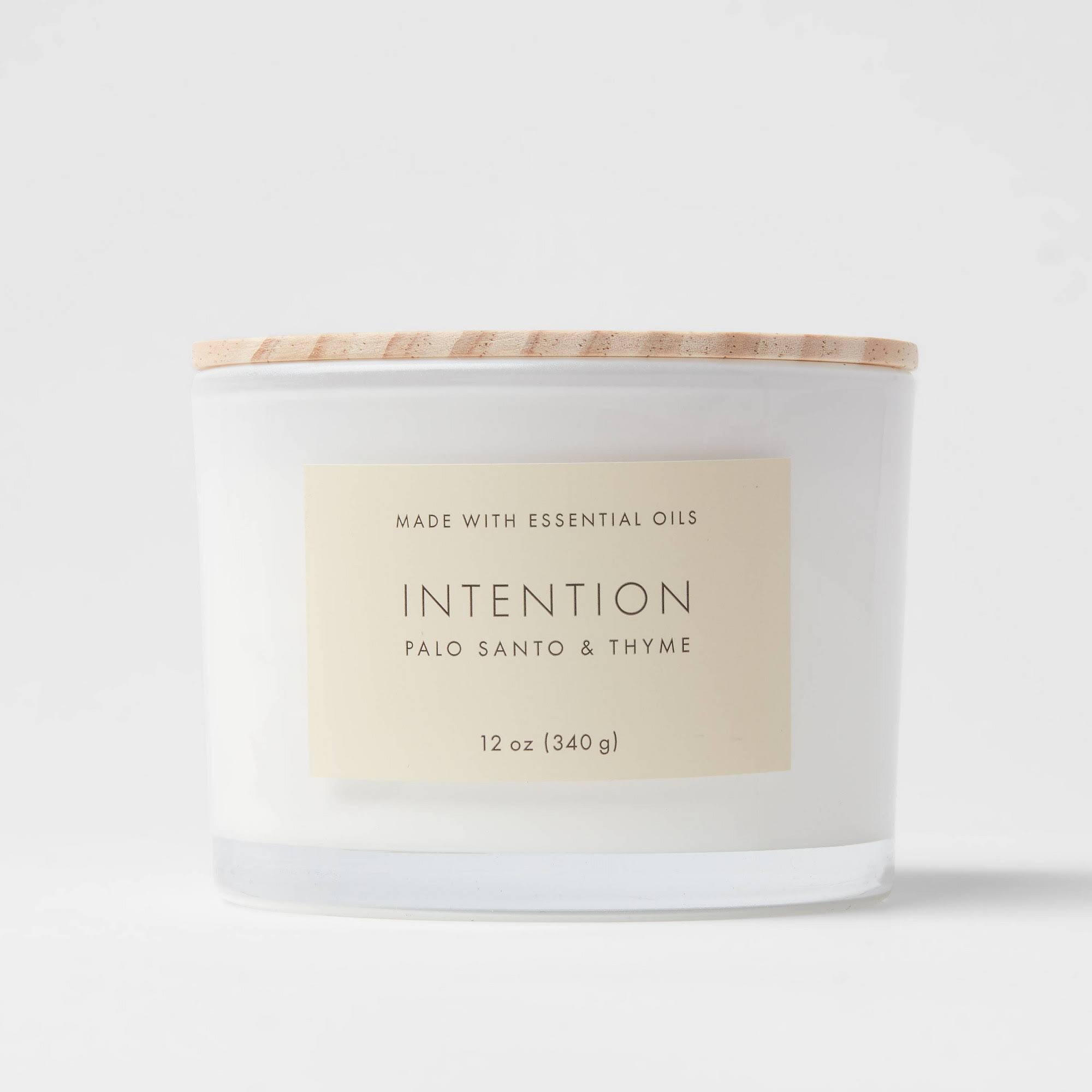 6b04b59cd95ecde8851fc500b58052403ca3425d46d837f518c5b330d8f8c1da.jpg 12oz Wood Lidded Glass Wellness 3-Wick Intention Candle - Threshold - Image 1