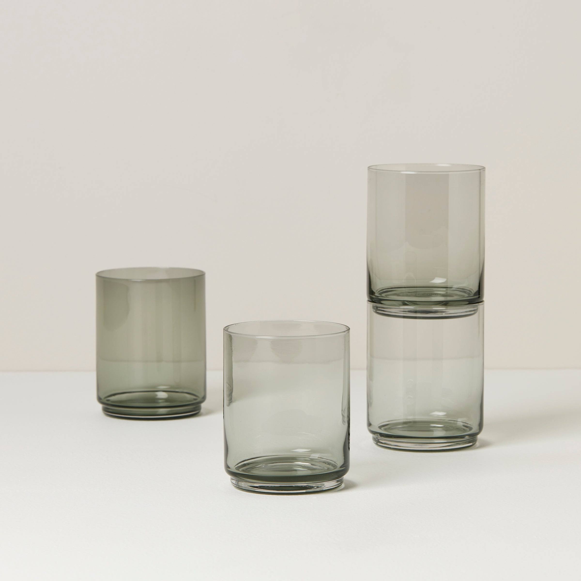 6b0a9817096f389337cfaaee3307294e0c1ab70ef2c841c2e86a2a327760c865.jpg Lenox Tuscany Classics Set of 4 Smoke Tall Stackable Glasses - Image 1