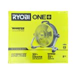 Ryobi PCL813B ONE+ 18V Cordless Hybrid Whisper Series 14 in. Air Cannon Fan (Tool Only)