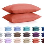 DreamHome Set of 2 Wrinkle Resistant Ultra Soft Pillowcases with Envelope Closure (Standard, Coral)