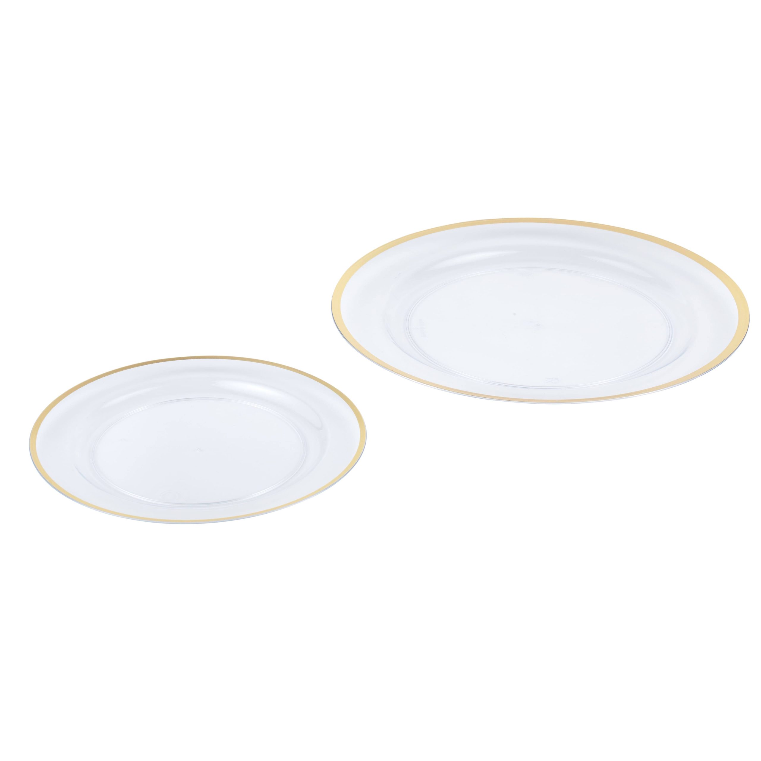 6b26ed44b3ee8bb9c44ac047767d55777ec52bf5670ccc58538f12951bd05f66-1.jpg Celebrate It Dinner & Lunch Plate Set - Clear & Gold - 40 Pieces - Image 1
