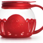 Tasty 1.5 Quart Borosilicate Glass Micro-Pop Microwave Popcorn Popper, Red