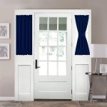 Aquazolax Front Door Curtain Panel for Privacy - Blackout Drapery 25"x40" Solid Curtains for French Glass Door - 1 Panel, Navy Blue