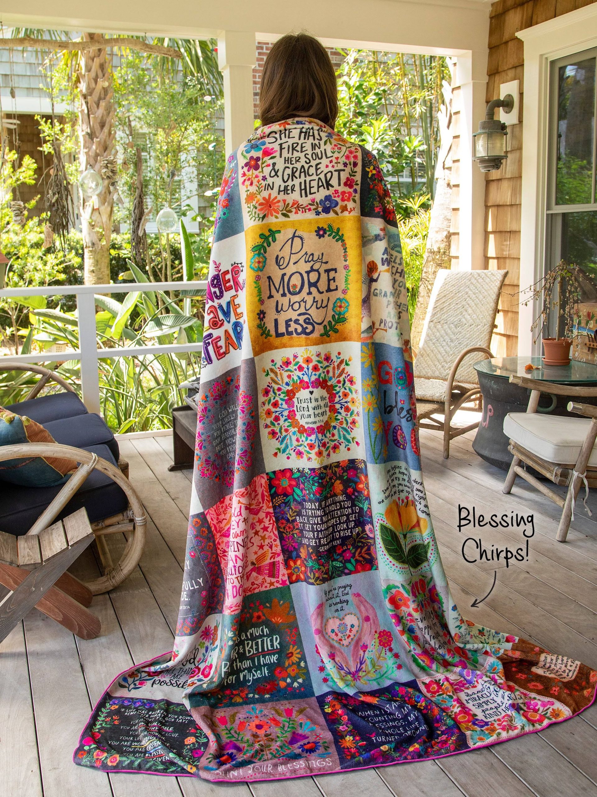 6b9d12ecea6076cc99c16e99e7df30df8c309341e07557f0204f2d2dcd613cb0.jpg XL Double-Sided Cozy Blanket - Blessings Chirps - Image 1
