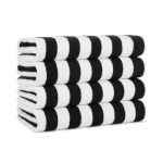 Arkwright Home Arkwright California Cabana 4-Piece Striped Beach Towel Set - 30x70 Black, Men's