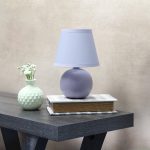Simple Designs Purple Mini Ceramic Globe Table Lamp