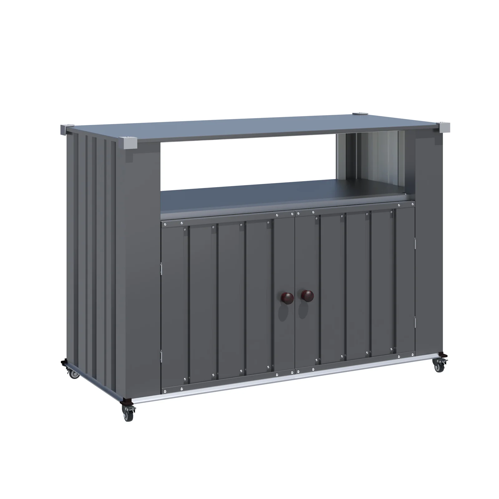 6bb0d60a22e779aa4510586daf1c10dd7f32d49fb0cda65be04e2b7778bdea42.webp AECOJOY Outdoor Grill Table with Storage Cabinet Weatherproof, Outdoor Kitchen Island, Grill Cabinet Cart with Storage - Image 1