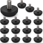 ONEHOME 16 Pack 5/16-18 Stainless Steel Adjustable Threaded Furniture Leg Leveling Feet Screw-In Glide Leveler,Screw Foot Levelers Screw On