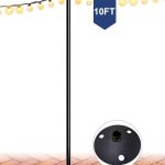 Eazielife 10ft String Light Pole for The Outdoor, Heavy Duty Metal Lighting Stand Pole for Hard Soil Wood Backyards Patio Weddings Holiday Party