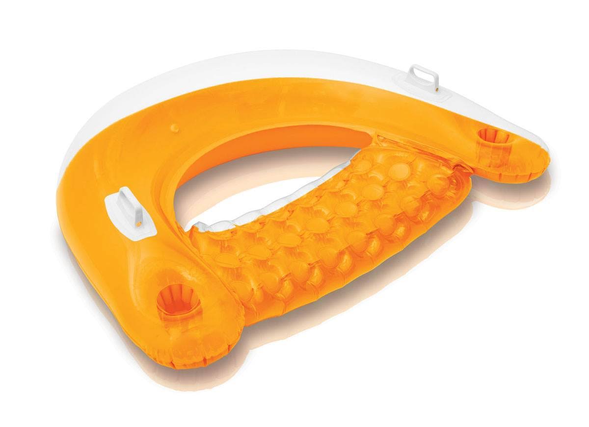 6beb4ba4f62f9a5421336d7d4fa28e01a3acfd385533a934ef762734506f3a72.jpg 60"x39" Inflatable Sit 'N Float with 2 Cup Holders - Image 1