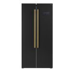Forno Salerno Espresso 33-inch Side-By-Side 15.6 cu.ft. Refrigerator with Brass Handle - FFRBI1805-33BLK, Black
