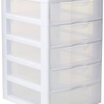Sterilite 1 New 20758004 Clearview Small 5 Drawer Desktop Storage Unit White