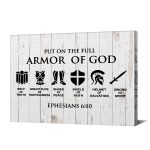 Christian Canvas Wall Art Framed Put On The Full Armor of God Bible Poster Print Canvas Painting Picture Sign Home Decoration 12x15