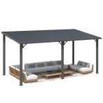 AECOJOY 16' x 8' Hardtop Gazebo Outdoor Pergola Lean to Metal Pergolas