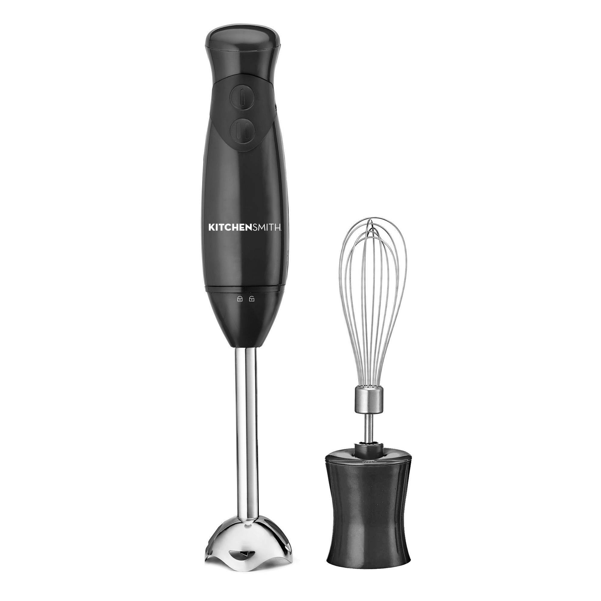 6c30a248df4161256bbf038558816648f310842fe303ce0d04b69adb3a1da032.jpg Kitchensmith 2 Speed Immersion Blender with Wisk Black - Image 1