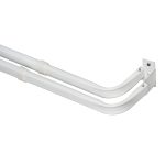 Mainstays 48-86" Adjustable Heavy Duty Double Curtain Rod, 2-3" Clearance, White