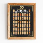 The Bourbon Bucket List 50 Best Bourbons Scratch Off Poster - Gift for Whiskey Lover, Bar, Game Room or Man Cave - 13,3*1,9*1,9