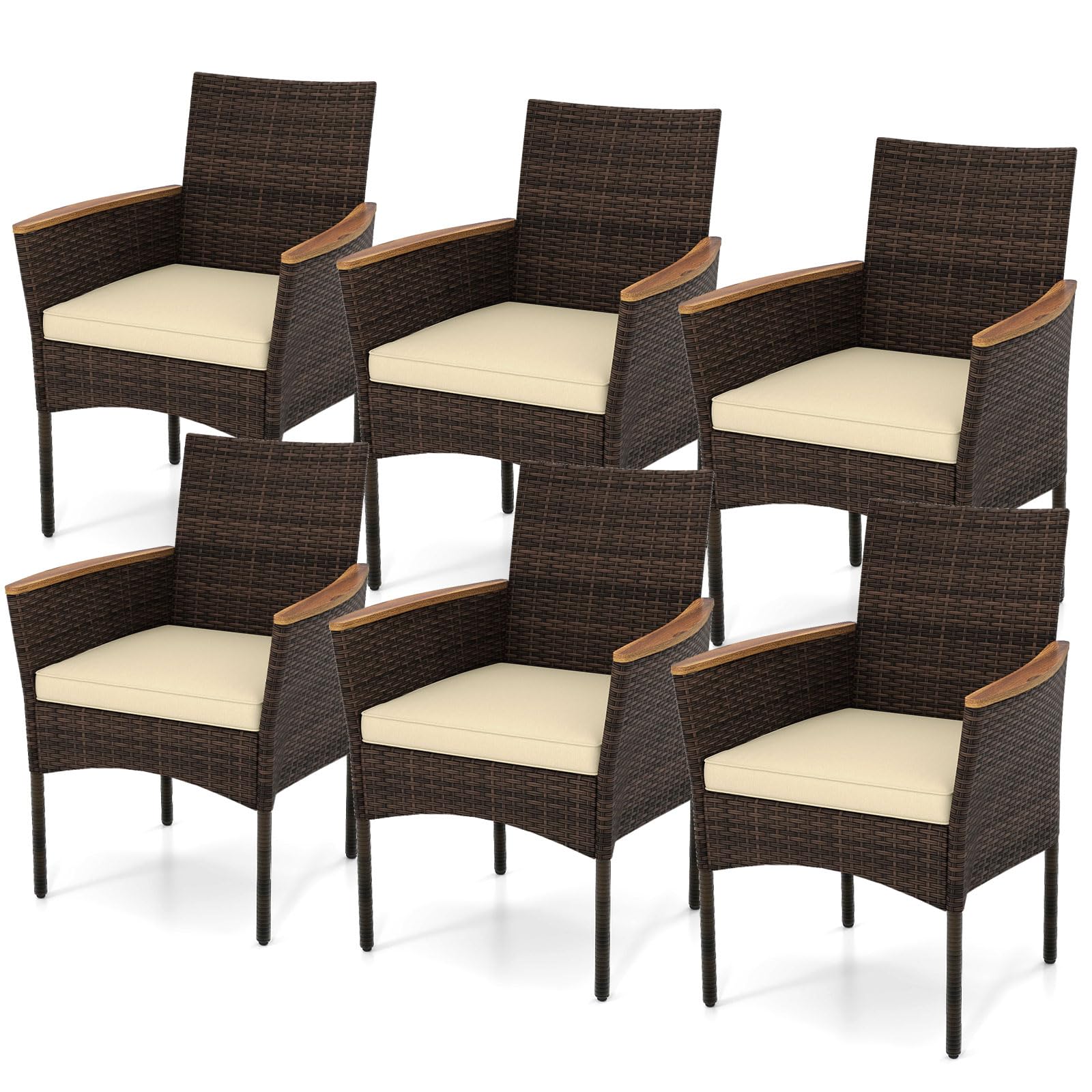6c66ca48e400c7ccb5ea541b8cd96c832b85664d0b7a16bf1fbaf7b347e98fbe.jpg Tangkula Outdoor Patio Wicker Chairs Set of 6 for Poolside - Image 1