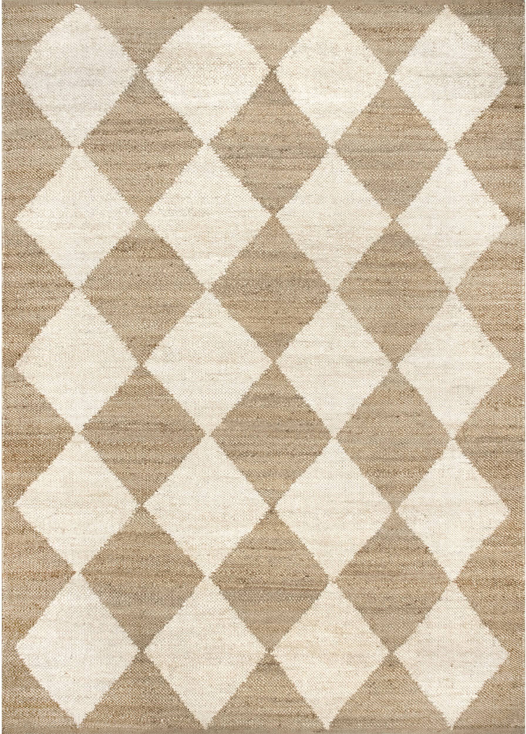 6c6c7f02aee93d58cf1a962efc106c86845ea65f3ee04443f91dbd104c911b2a.jpg nuLOOM Maxwelle Diamond Trellis Natural 5 ft. x 8 ft. Indoor Area Rug - Image 1