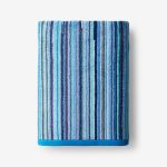 The Company Store Rhythm Blue Striped Cotton Single Bath Towel