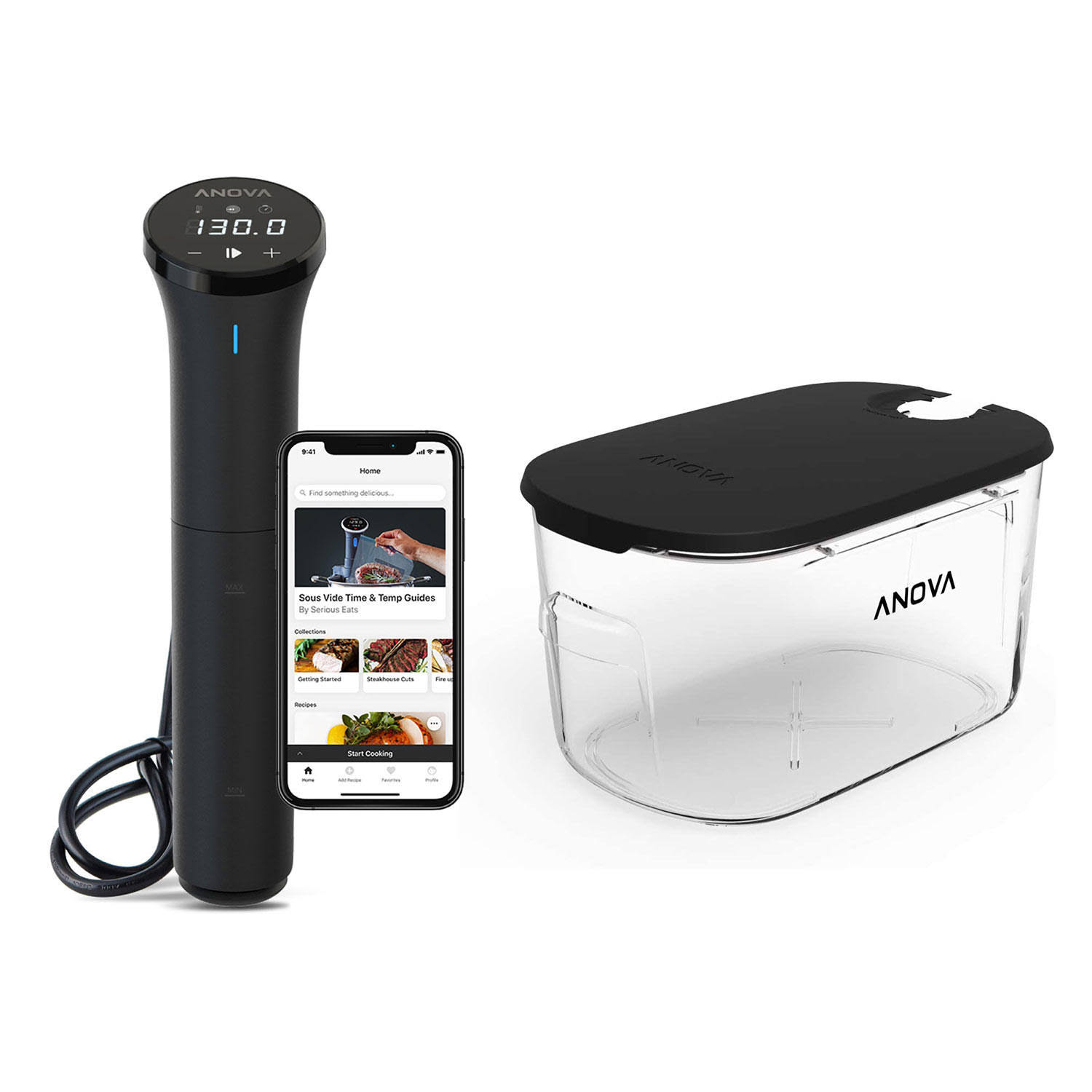 6c9c7cfc94e6ea979f1aa246ebae0f388ec47bed2528741772180a990d8b4176.jpg Anova Sous Vide Kit with Precision Cooker Nano and 12L Container - Image 1