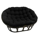Bay Isle Home Papasan Premium Lounge Chair CUSHION; Black